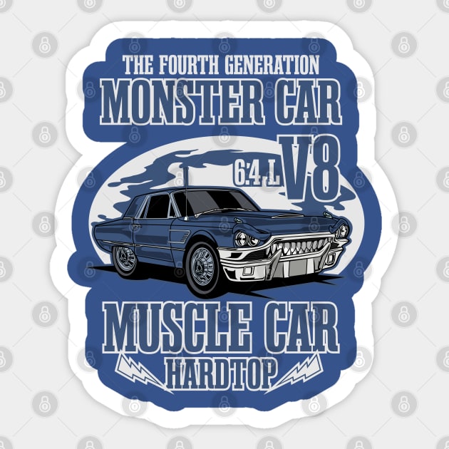 MONSTER CAR BIRD TYPE Sticker by beanbeardy